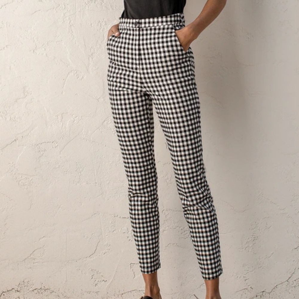 Reformation Gingham Pedal Pushers Capris - image 2